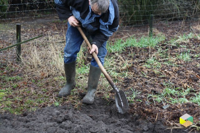 voren in de moestuin spitten